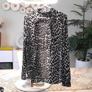 Cynthia Rowley Leopard Print Button Down Shirt